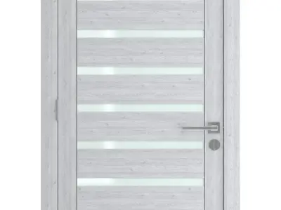 Door-055 door with glass panels 3D model