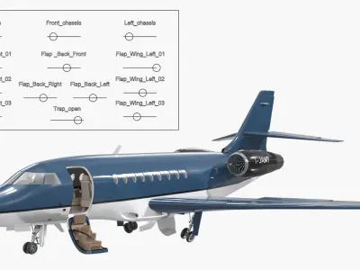  Falcon Business Jet Dassault 2000 Grey Rigged 