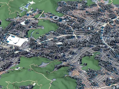 Busan South Korea Cityscape Haeundae Skyline Gwangan Bridge  3D model