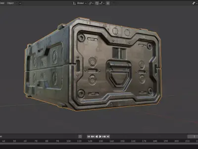 Scifi Crate Game Asset with 10 Texture Variants - PBR  Unity  Low-poly 3D model
