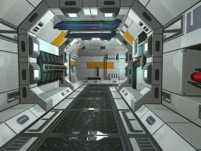 SciFi Corridor Set  Low-poly 3D model