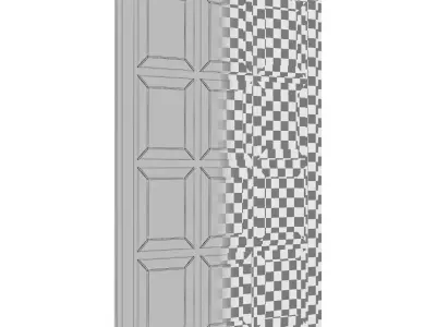 Beveled Glass Rectangular Framed Wall Mirror MMR1748 3D model