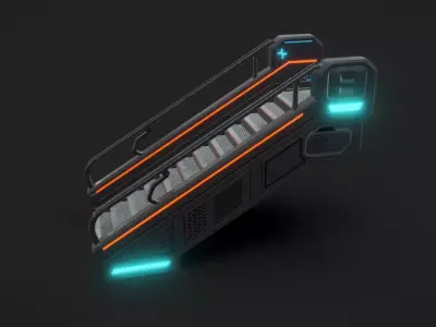 SciFi Stairs Low-poly 3D model order