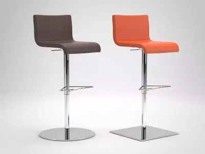 Amba two modern bar stools in orange 3D model