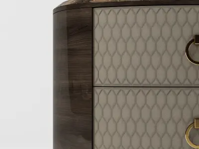 bedside table with lamp 3D model