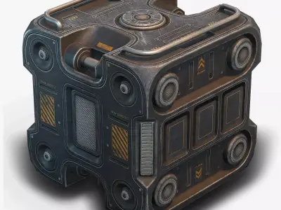 Sci Fi Box Low Poly Low-poly 3D model