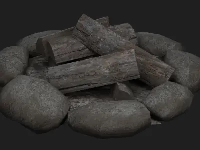 Campfire Low-poly 3D model