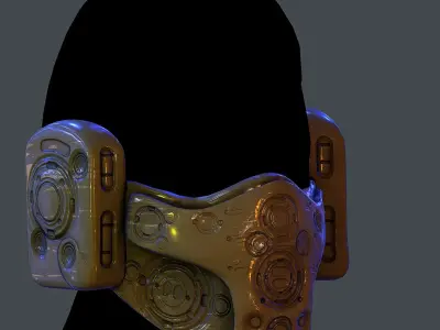 Gas mask helmet scifi Low-poly character art game space  Low-poly 3D model get