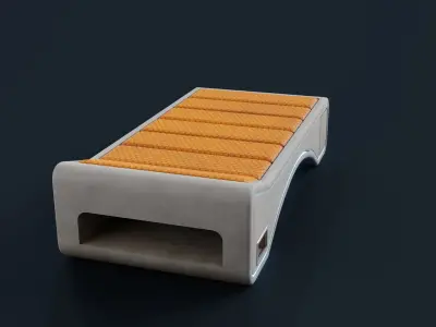 Sci Fi Bed Low-poly 3D model purchase