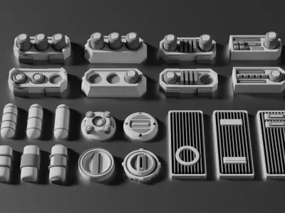 Sci-Fi Greebles Pack 3 3D model