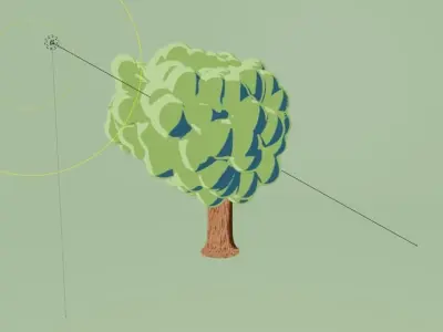 Anime Tree Generator - Low-Poly Customizable leafy tree Low-poly 3D model
