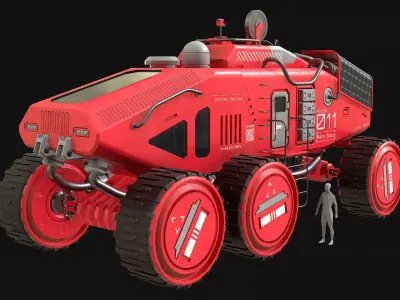 Mars Rover Concept-2-Red 3D model