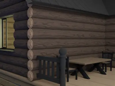 The Wood Cabin 3d model  Low-poly 3D model
