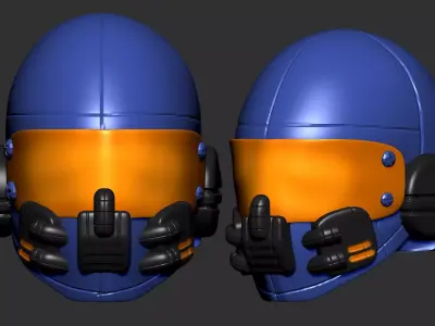 helmet high poly sculpt 3d printable ver 7 3D model 3D model 55