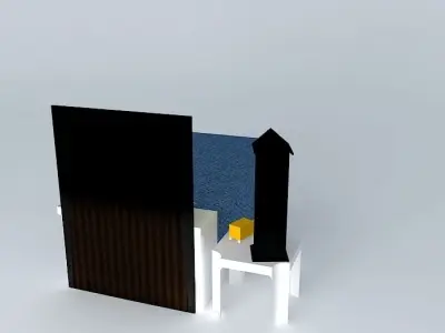 Bed bedroom with and nightstand Free 3D model