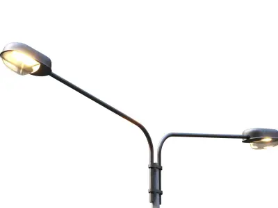 Collection Road Street Lights  Low-poly 3D model