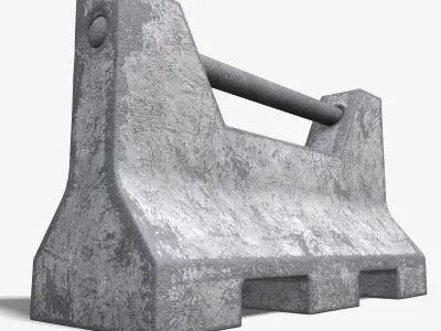 Concrete Barrier PBR 3D model Low-poly 3D model
