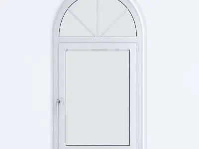 A set of arched plastic Windows Low-poly 3D model