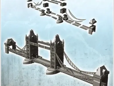 Tower Bridge over the Thames London United Kingdom - Modern WW2  3D print model