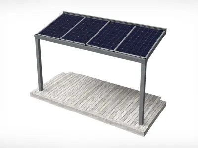 Solar terrace roof 3D model