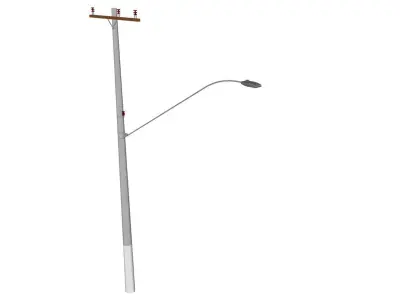 Concrete Lamp Post - Light Pole - Light Post - Street Light 40 3D model