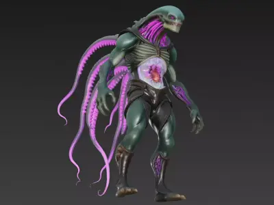 Tentacle Alien Monster 3D model