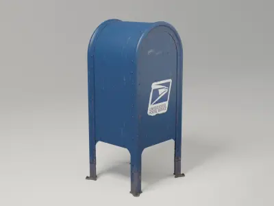 US Postal mailbox Low-poly 3D model