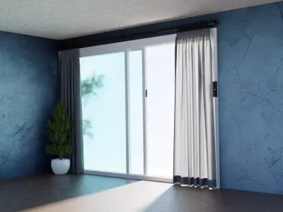 Glass door cum window 3D model