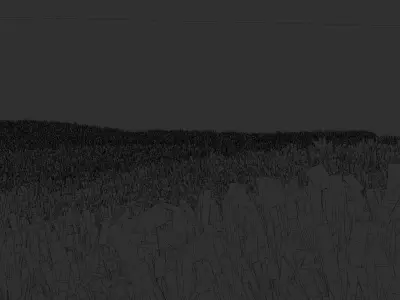 Stylized champ de fleur Low-poly 3D model