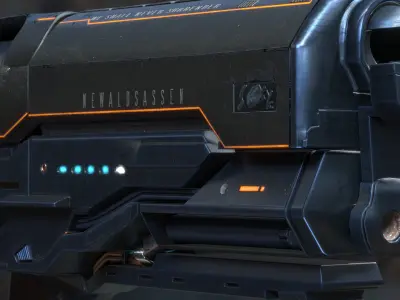 Concept Sci-fi pistol Low-poly 3D model Low-poly 3D model