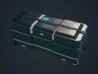 Animated Scifi Crate Low-poly 3D model