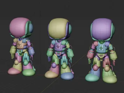 Squid Game Pink Soldier Robot Low-poly 3D model