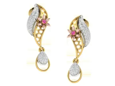 Women Pendant Earring Sets 3dm STL OBJ FBX Renders Details 3D print model 20