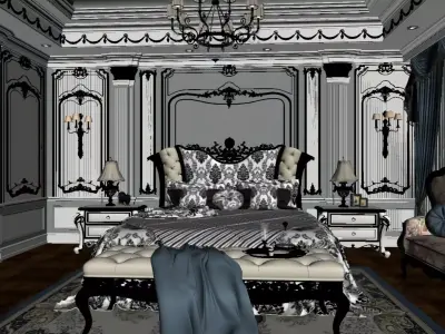 French Palace-Style Bedroom 3D model