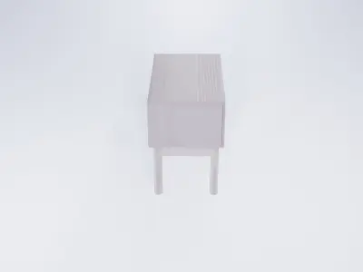 Industrial wood Floor Cabinet 3D model