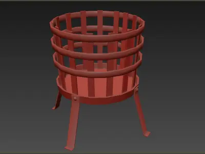 Iron Brazier Low-poly 3D model