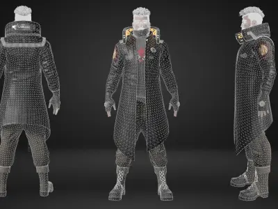 CyberPunk Guy Low-poly 3D model