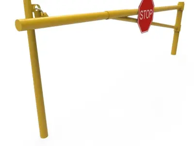 Smash Board Barrier Low-poly 3D model