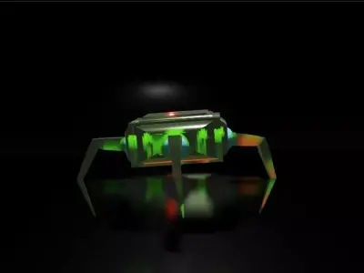 Glass Robot Low-poly 3D model