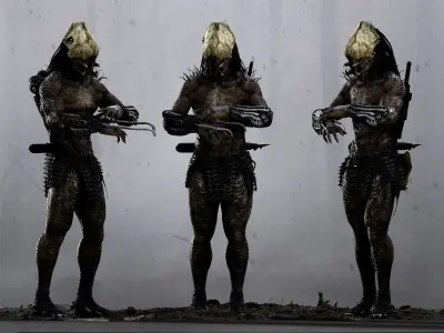 Feral Predator Low-poly 3D model