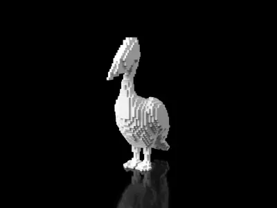 Pelican Minecraft Voxel Low-poly 3D model