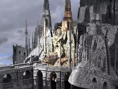 Alien Holy Temples Kitbash 3 3D model