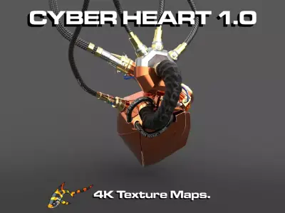 CYBER HEART  Low-poly 3D model