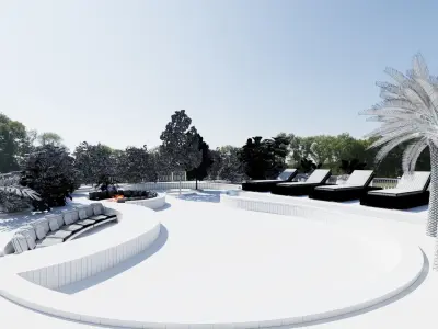 Poolside Sanctuary garden 3d model 3D model