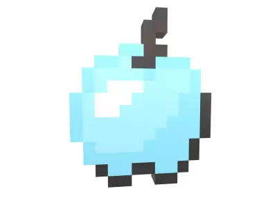 Pixel Apple v1 014 Low-poly 3D model