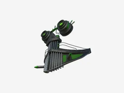 Steampunk Mask A05 Black Green - SciFi Character Design Low-poly 3D model