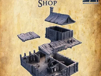 Slum Butcher Shop Tabletop Terrain 28 mm  3D print model