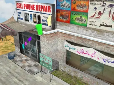 Market Design Low-poly 3D model