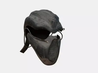 SciFi Ninja Mask A03 Black Dirt - Character Design Fashion Low-poly 3D model