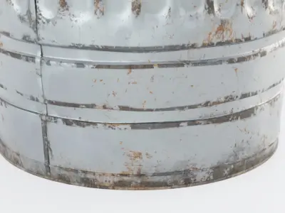 Worn Trash Can Low-poly 3D model